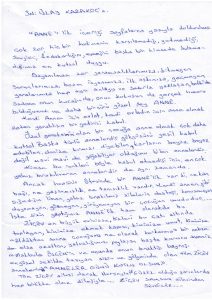 ZİÇEV Samsun şubemizden Başkanımıza duygulandırıcı Anneler Günü mektubu